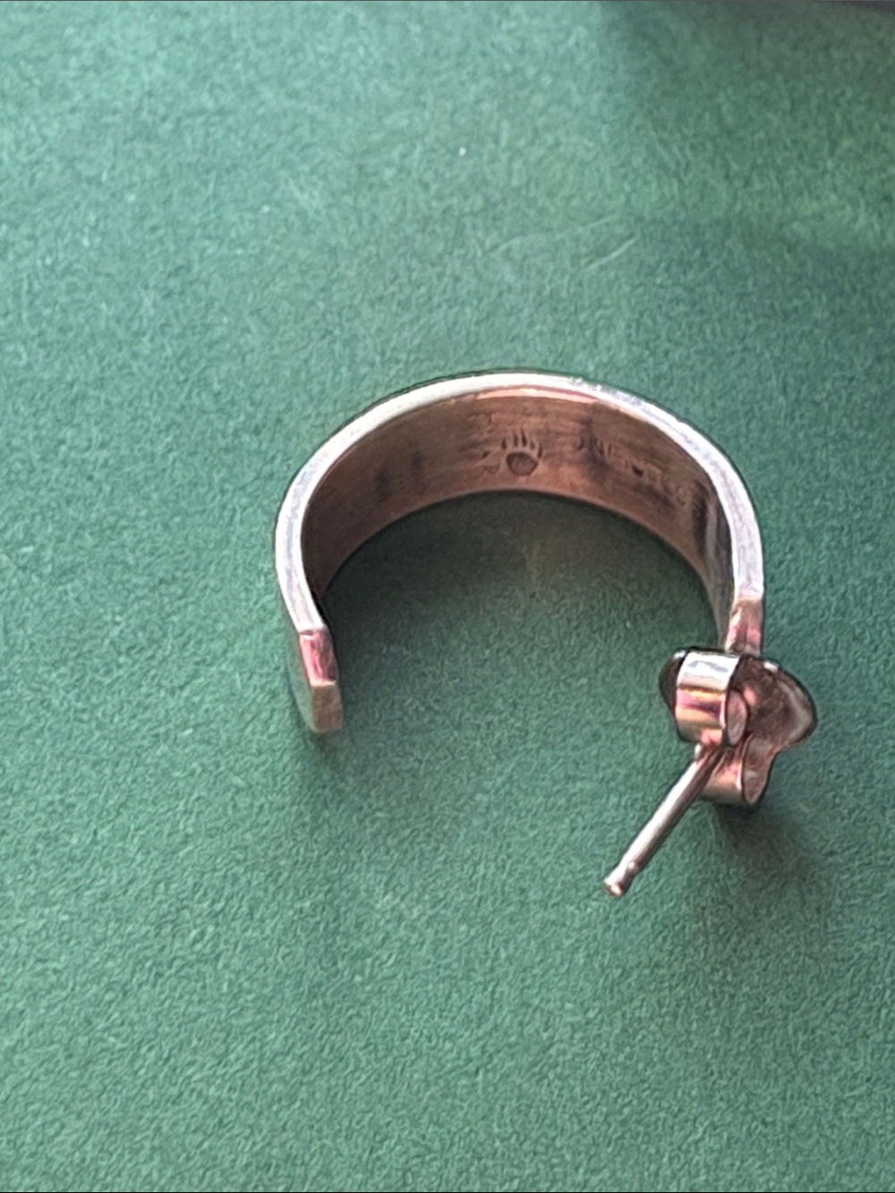 Navajo sterling silver earrings! Stamped Bear! - Picture 2 of 3